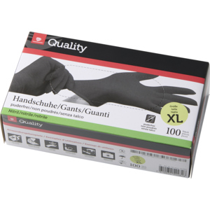 Quality Einweghandschuhe Nitril, Grösse XL, schwarz, 100 St Quality Einweghandschuhe Nitril, Grösse XL, schwarz, 100 St
