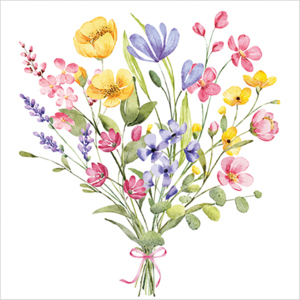 Atelier Servietten "Pastellbouquet" 33 x 33 cm Pack zu 20 Stück