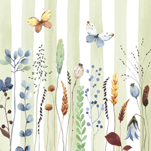 Atelier Servietten "Flowers & Stripes" 33 x 33 cm Pack zu 20 Stück Atelier Servietten "Flowers & Stripes" 33 x 33 cm Pack zu 20 Stück