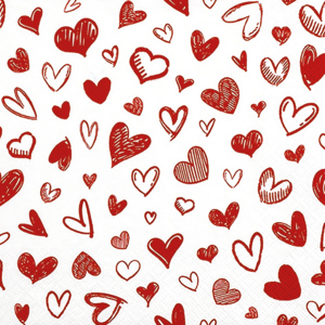 Homefashion Servietten "Hearts allover" 33 x 33 cm Pack zu 20 Stück Homefashion Servietten "Hearts allover" 33 x 33 cm Pack zu 20 Stück