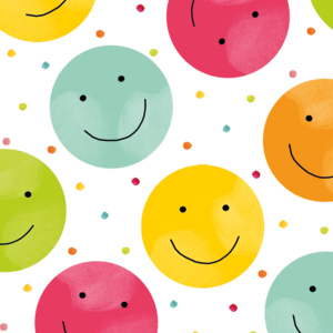 Atelier Servietten "Happy Smileys" 25 x 25 cm Pack zu 20 Stück Atelier Servietten "Happy Smileys" 25 x 25 cm Pack zu 20 Stück