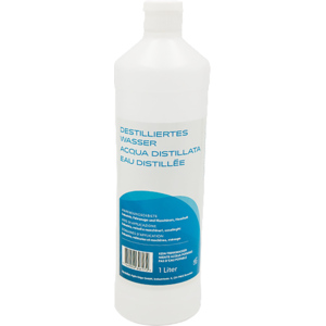 Destilliertes Wasser farblos und geruchlos, 1 l Destilliertes Wasser farblos und geruchlos, 1 l