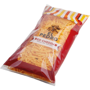 El Pedro Cheddar rot gerieben, 1 kg El Pedro Cheddar rot gerieben, 1 kg