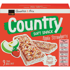 Country Riegel Apfel Erdbeere, 9 x 26 g