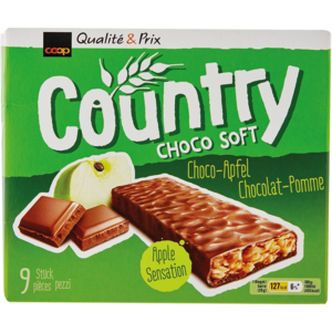 Country Riegel Choco Apfel zuckerfrei, 9 x 28 g Country Riegel Choco Apfel zuckerfrei, 9 x 28 g