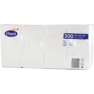 Duni Tovaglioli, piegatura 1/8, 2 strati, 33 x 33 cm, bianchi, 300 pezzi Duni Tovaglioli, piegatura 1/8, 2 strati, 33 x 33 cm, bianchi, 300 pezzi