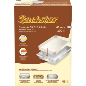 Backstar Backpapier Form für GN 1/1 Blech 100 Stück, Höhe 65 mm