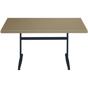 HKP Tisch, beige, 140 x 80 cm, untergestell schwarz