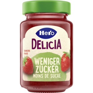 Hero Delicia Erdbeere mit weniger Zucker, 270 g Hero Delicia Erdbeere mit weniger Zucker, 270 g
