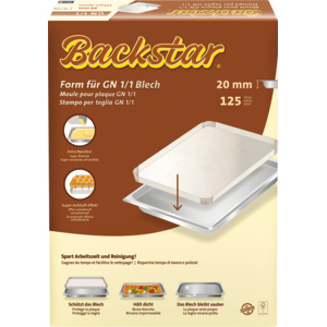 Backstar Backpapier Form für GN 1/1 Blech 125 Stück, Höhe 20 mm