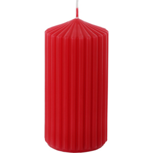 Zylinderkerze gerillt, 60 x 120 mm, 40 h, rot