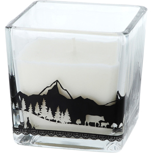 Kerzenglas Alp, weiss, 8 x 8 cm
