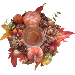 Teelichthalter im Herbstkranz, 16 cm