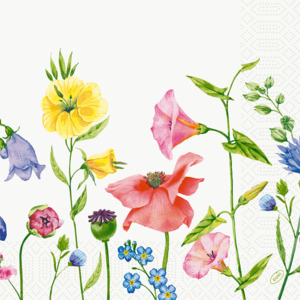 Duni Servietten Flowy Meadow, 1/4 Falz, 3-lagig, 40 x 40 cm, 250 St