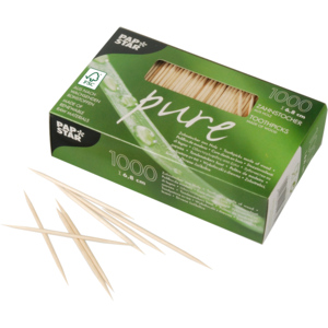 Papstar Pure Holzzahnstocher ungehüllt 6,8 cm Pack zu 1000 Stück Papstar Pure Holzzahnstocher ungehüllt 6,8 cm Pack zu 1000 Stück