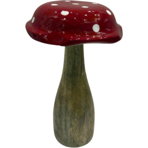 Fliegenpilz, aus Holz, rot/weiss, 12 x 20 cm Fliegenpilz, aus Holz, rot/weiss, 12 x 20 cm