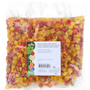 Peperoni rot und gelb Rissolée, 14 x 14 x 14 mm, 1 kg