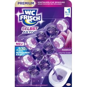 WC Frisch Einhänger Selbst Aktiv, Violettspüler Magnolia, 3 x 50 g