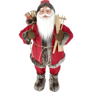Santa mit Ski und Jutensack, 80 cm Santa mit Ski und Jutensack, 80 cm