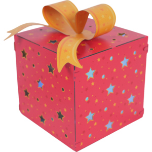Geschenkbox mit LED, aus Metall, rot, 19 cm Geschenkbox mit LED, aus Metall, rot, 19 cm
