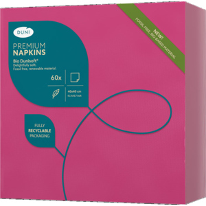 Bio Dunisoft Servietten, 40 x 40 cm, fuchsia, 60 St Bio Dunisoft Servietten, 40 x 40 cm, fuchsia, 60 St
