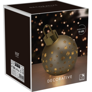 LED Weihnachtskugel, 15 cm, beige, assortiert LED Weihnachtskugel, 15 cm, beige, assortiert