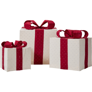 LED Geschenkboxen, weiss, 3er Set