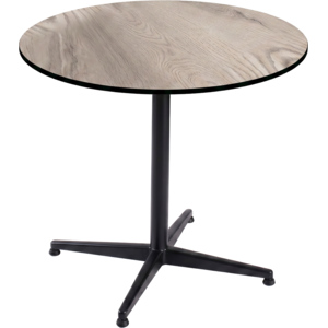 HPL Tisch Rustic Oak, ⌀ 70 cm, untergestell schwarz HPL Tisch Rustic Oak, ⌀ 70 cm, untergestell schwarz