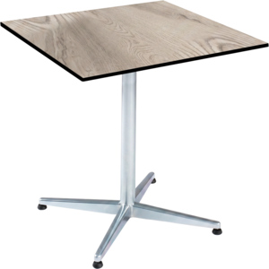 HPL Tisch Rustic Oak, 80 x 80 cm, untergestell galvanisch