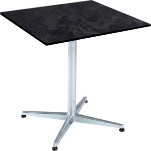 HPL Tisch Nero Granite, 80 x 80 cm, untergestell galvanisch HPL Tisch Nero Granite, 80 x 80 cm, untergestell galvanisch