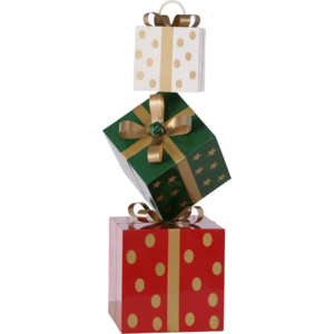 Geschenkbox, creme, grün, rot, 35,5 x 32,5 x 88 cm Geschenkbox, creme, grün, rot, 35,5 x 32,5 x 88 cm