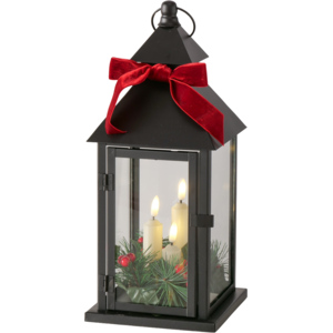 LED Laterne mit Schleife, schwarz, 35 cm LED Laterne mit Schleife, schwarz, 35 cm