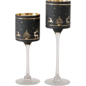 Windlicht Cervo, gold, schwarz, 25 cm