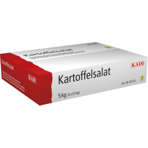 Kadi Kartoffelsalat mit Salatsaucenfond, frisch, 2 x 2,5 kg Kadi Kartoffelsalat mit Salatsaucenfond, frisch, 2 x 2,5 kg