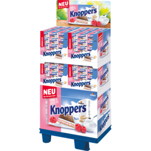 Display Knoppers Himbeer-Joghurt, 8 +1 Gratis, 144 Stück