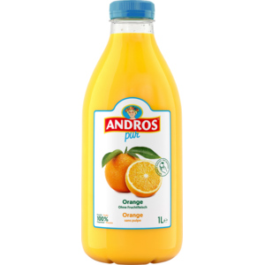 Andros Orangensaft ohne Fruchtfleisch, 1 l