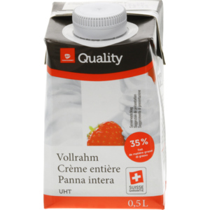Quality Vollrahm 35% UHT,  5 dl