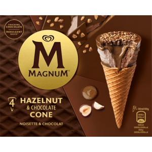 Magnum Hazelnut & Chocolate Cone, 4 x 90 ml