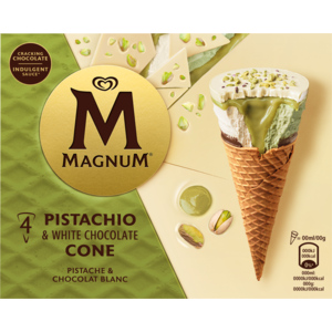Magnum Pistachio & White Chocolate Cone, 6 x 4 x 90 ml