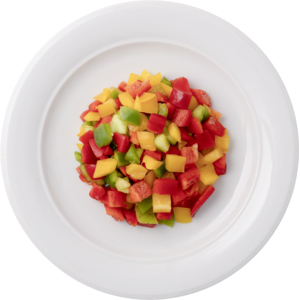 Peperoni farbig Rissolée, 14 x 14 x 14 mm, 1 kg Peperoni farbig Rissolée, 14 x 14 x 14 mm, 1 kg