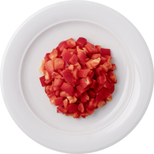 Peperoni rot Rissolée, 14 x 14 x 14 mm, 1 kg Peperoni rot Rissolée, 14 x 14 x 14 mm, 1 kg