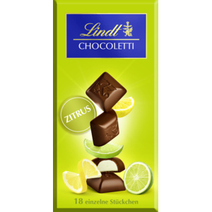 Lindt Chocoletti Dunkel Zitrus, 100 g Lindt Chocoletti Dunkel Zitrus, 100 g