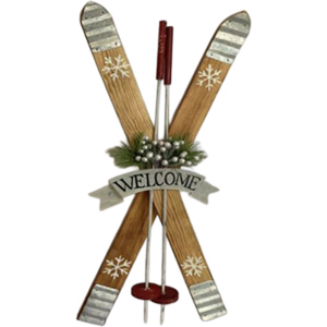 Hänger Skipaar aus Holz, braun, 49 cm Hänger Skipaar aus Holz, braun, 49 cm