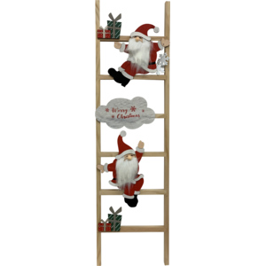 Holzleiter mit Xmas Motiven, 90 cm Holzleiter mit Xmas Motiven, 90 cm