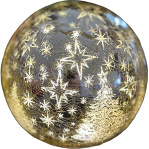 LED Glas Crackle Kugel, gold, mit 15 LED, 15 cm LED Glas Crackle Kugel, gold, mit 15 LED, 15 cm