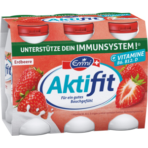 Emmi Aktifit Erdbeer, laktosefrei, 6 x 65 ml Emmi Aktifit Erdbeer, laktosefrei, 6 x 65 ml