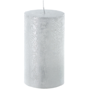 Zylinderkerze Rustico lackiert, 60 x 140 mm, 50 h, silber Zylinderkerze Rustico lackiert, 60 x 140 mm, 50 h, silber