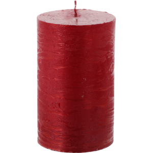 Zylinderkerze Rustico lackiert, 60 x 100 mm, 35 h, rot