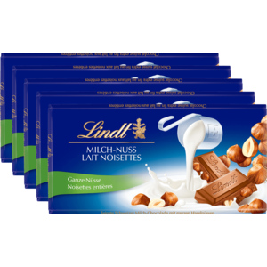Lindt Milch-Nuss, 5 x 100 g