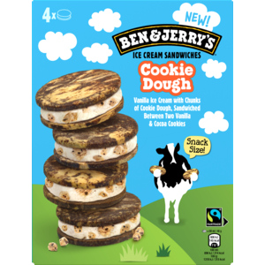 Ben & Jerry's Sandwich Cookie Dough, 4 x 68 ml Ben & Jerry's Sandwich Cookie Dough, 4 x 68 ml